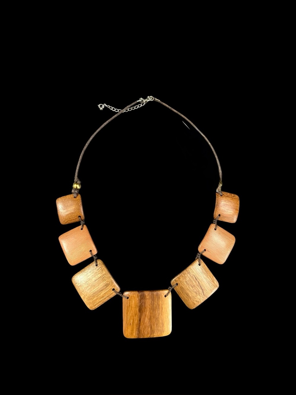 Beautiful Brown Wood Statement Necklace